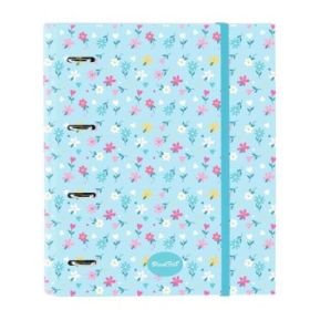 Safta Blackfit8 Petalos Carpeta de 4 Anillas de 35mm - Recambio de 100 Hojas A4 - Cuadricula de 5x5mm - 80g/m2 - Separadores Int