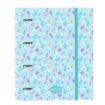 Safta Blackfit8 Petalos Carpeta de 4 Anillas de 35mm - Recambio de 100 Hojas A4 - Cuadricula de 5x5mm - 80g/m2 - Separadores Int