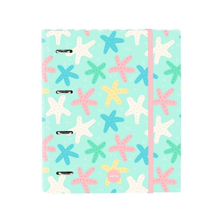 Safta Estrellas Carpeta de 4 Anillas de 35mm - Recambio de 100 Hojas A4 - Cuadricula de 5x5mm - 80g/m2 - Separadores Internos -