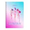 Safta K-Pop Demon Hunters Libreta con Espiral - Formato Folio - 80 Hojas de 80g/m2 - Cuadricula 4x4mm - Tapas Duras Glasofonadas