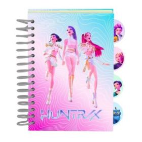 Safta K-Pop Demon Hunters Bloc de Notas - Formato A6 - 80 Hojas de 80 g/m2 - Espiral - Tapas Duras - 4 Separadores Interiores -