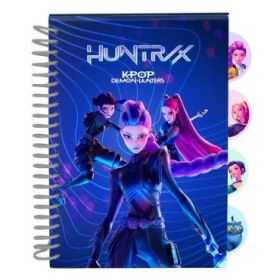 Safta K-Pop Demon Hunters Bloc de Notas - Formato A5 - 80 Hojas de 80 g/m2 - Espiral - Tapas Duras - 4 Separadores Interiores -