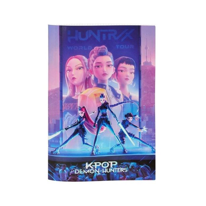 Safta K-Pop Demon Hunters Libreta Grapada - Formato A4 - Cuadricula de 5x5mm - Cantos Redondeados - 20.5x29.7cm - Multicolor