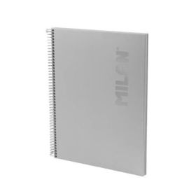 Milan Shadow Cuaderno Espiral Formato A4 Pautado 1 Linea - 80 Hojas de 95 gr/m2 Microperforadas y con 4 Taladros - Tapa Dura - C