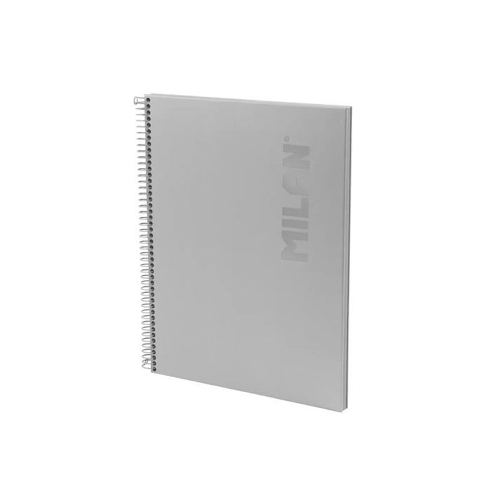 Milan Shadow Cuaderno Espiral Formato A4 Pautado 1 Linea - 80 Hojas de 95 gr/m2 Microperforadas y con 4 Taladros - Tapa Dura - C