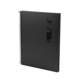 Milan Shadow Cuaderno Espiral Formato A4 Pautado 1 Linea - 80 Hojas de 95 gr/m2 Microperforadas y con 4 Taladros - Tapa Dura - C