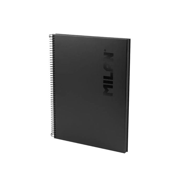 Milan Shadow Cuaderno Espiral Formato A4 Cuadricula 5x5 - 80 Hojas de 95 gr/m2 Microperforadas y con 4 Taladros - Tapa Dura - Co