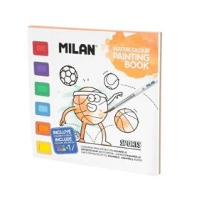 Milan Sport Cuaderno para Colorear con Acuarelas y Pincel - Tematica Deportes - 16 Paginas con Dibujos
