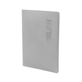 Milan Shadow Libreta Encolada Formato A4 Pautado 1 Linea - 48 Hojas de 95 gr/m2 Microperforadas - Color Gris