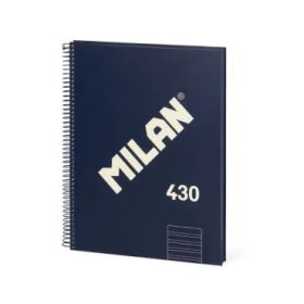 Milan 430 Since 1918 Cuaderno Espiral Formato A4 Doble Pauta 3,5mm - 80 Hojas de 95 gr/m2 Microperforadas con 4 Taladros - Tapa