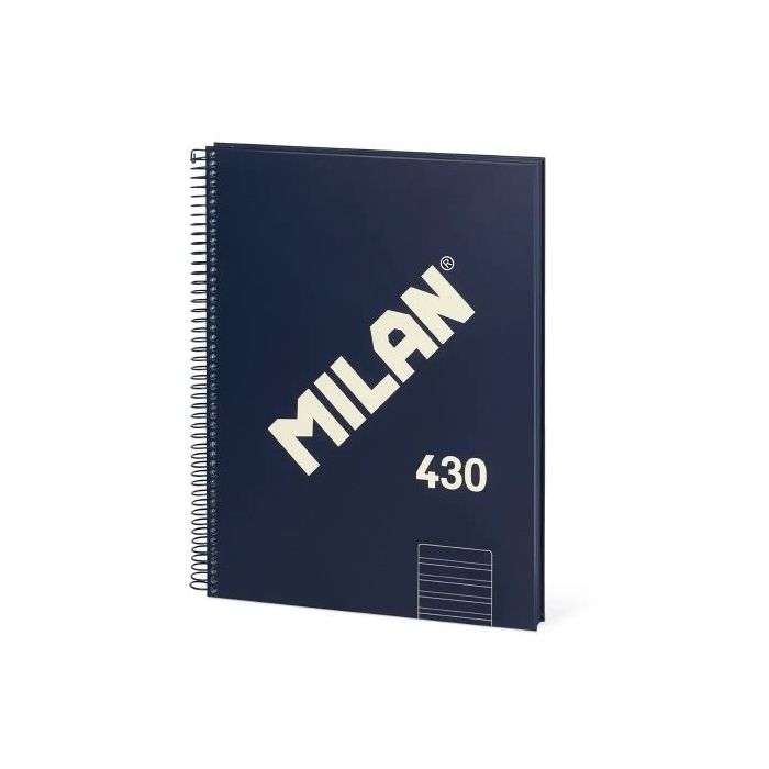 Milan 430 Since 1918 Cuaderno Espiral Formato A4 Doble Pauta 3,5mm - 80 Hojas de 95 gr/m2 Microperforadas con 4 Taladros - Tapa