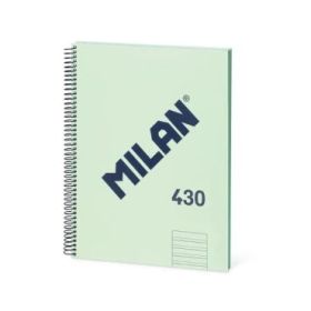 Milan 430 Since 1918 Cuaderno Espiral Formato A4 Doble Pauta 3,5mm - 80 Hojas de 95 gr/m2 Microperforadas con 4 Taladros - Tapa