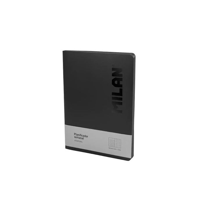 Milan Shadow Planificador Semanal y Mensual Formato Libreta Encolada - Papel de 95gr/m² - Color Negro