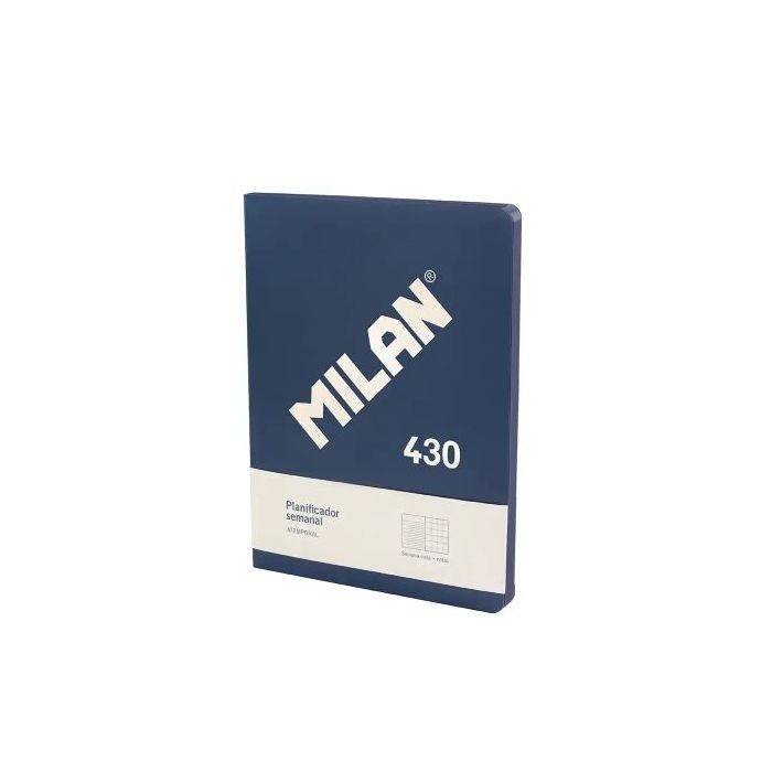 Milan 430 Since 1918 Planificador Semanal y Mensual Formato Libreta Encolada - Papel de 95gr/m² - Color Azul