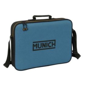 Safta Munich Maletin con Cremallera - Bandolera Ajustable - Asa Forrada - Doble Tirador - Fondo Semirigido - 38x28x6cm - Color N