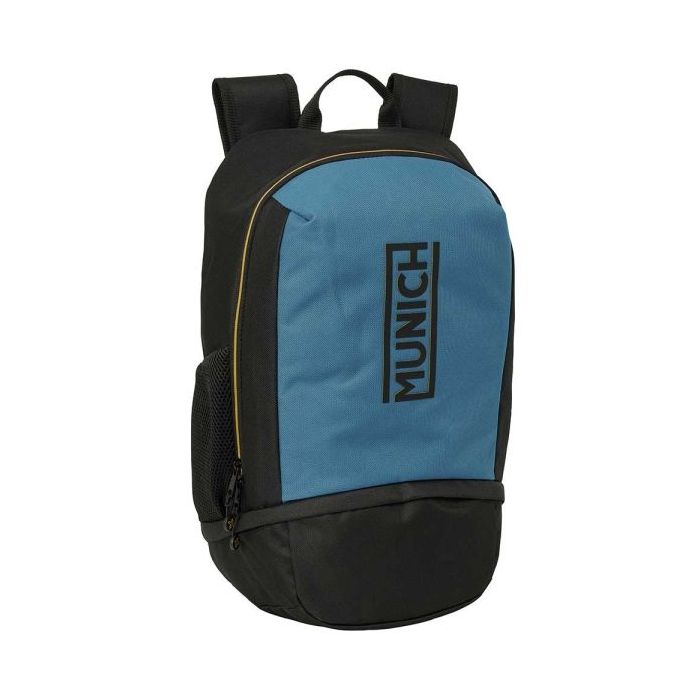 Safta Munich Mochila Zapatillero - Cremallera con Doble Tirador - Bolsillo Interior - Portabotellas - Asa de Mano - 28x51x19cm -