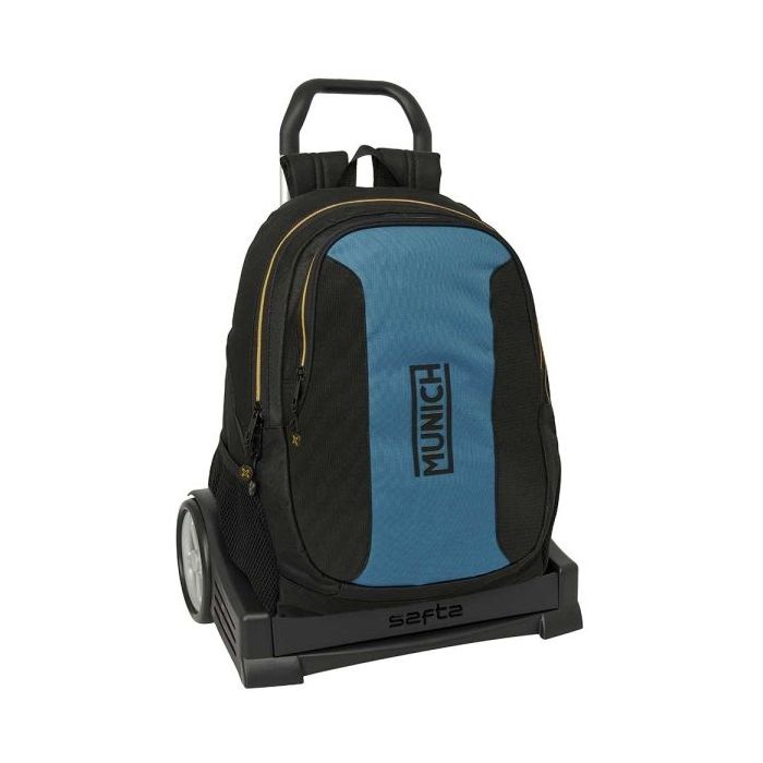 Safta Munich Mochila con Carro - Extraible - 23L - Portabotellas - Cremallera con Doble Tirador - Asa de Mano - Espalda Acolchad