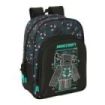 Safta Minecraft Screen Mochila Infantil - Portabotellas - Bolsillo Frontal - Adaptable a Carro - Hombreras Acolchadas - 26x34x11