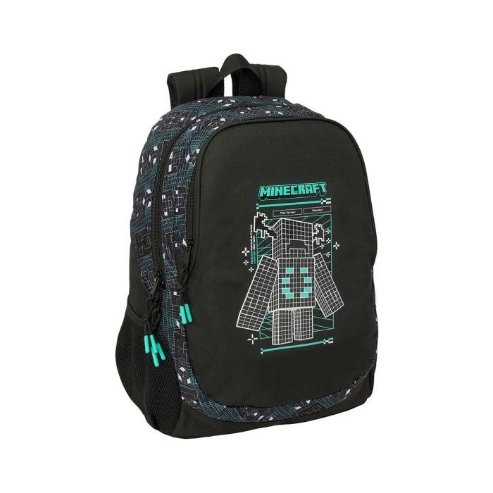 Safta Minecraft Screen Mochila - 23L - Adaptable a Carro - Espalda Acolchada - Portabotellas - Cremallera con Doble Tirador - As