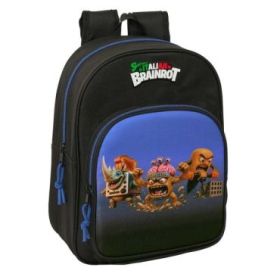 Safta Brainrot Mochila Infantil - Portabotellas - Bolsillo Frontal - Adaptable a Carro - Hombreras Acolchadas - 26x34x11cm - Col