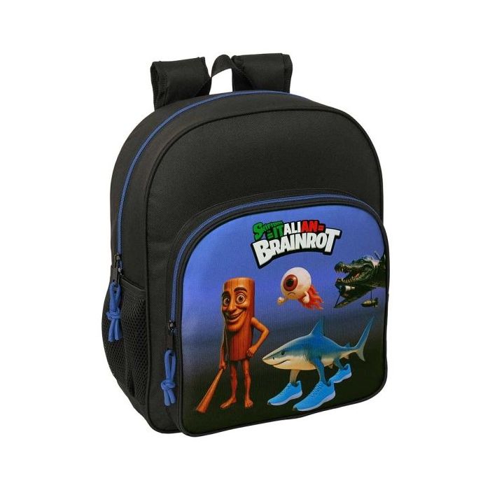 Safta Brainrot Mochila - 15L - Adaptable a Carro - Bolsillo Frontal - Portabotellas - Cremallera con Doble Tirador - Asa de Mano