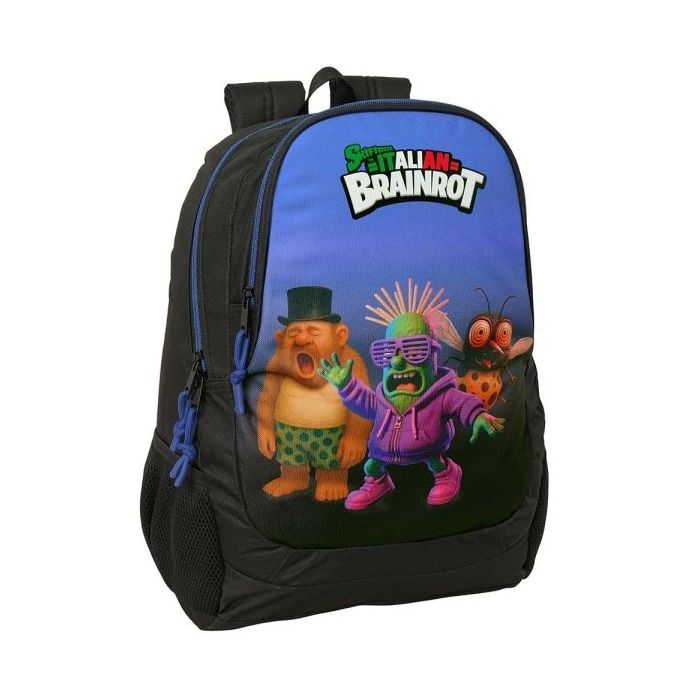 Safta Brainrot Mochila - 23L - Adaptable a Carro - Espalda Acolchada - Portabotellas - Cremallera con Doble Tirador - Asa de Man