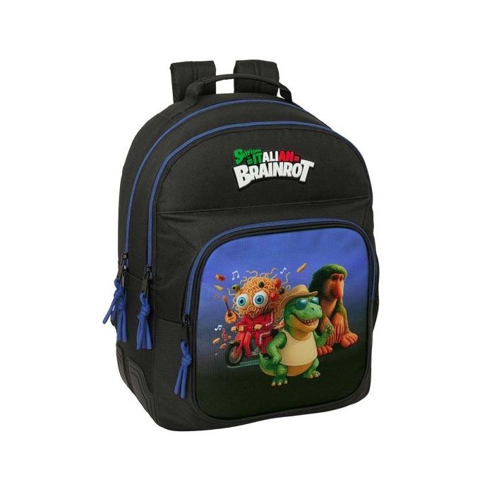 Safta Brainrot Mochila - Adaptable a Carro - Bolsillo Frontal - Portabotellas - Cremallera con Doble Tirador - Asa de Mano - Hom