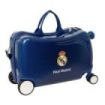 Safta Real Madrid Maleta Trolley Infantil - Reposapies - Bandolera Ajustable - Asas de Mano - Tiradores con Ranura para Candado