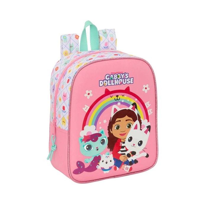 Safta Gabby's Dollhouse Mochila Guarderia - 6L - Cremallera - Asa de Mano - Tarjeta de Identificacion Personal - Adaptable a Car