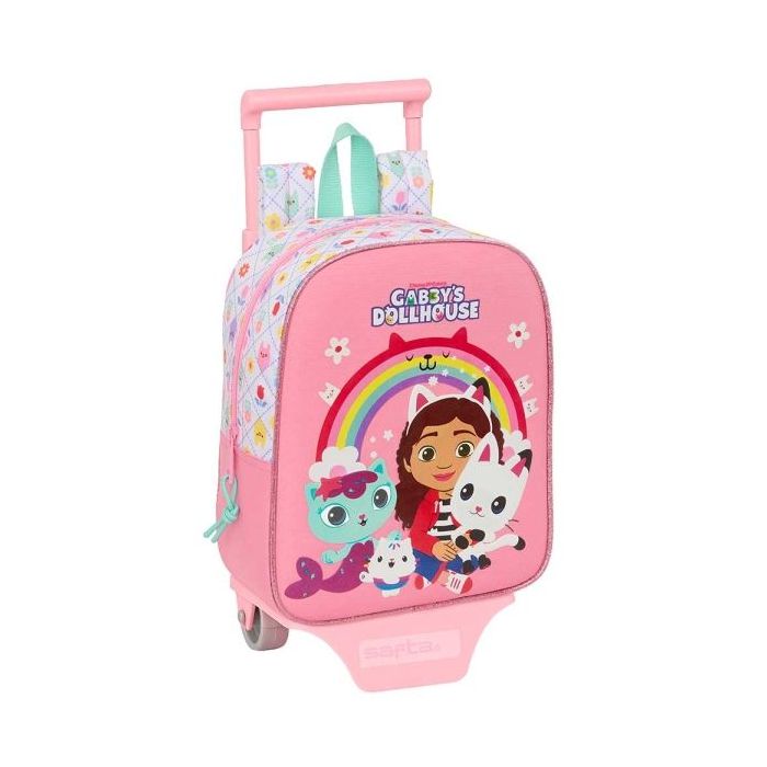Safta Gabby's Dollhouse Mochila con Carro - Extraible - 6L - Tarjeta de Identificacion Personal - Asa de Mano - 22x27x10cm - Col