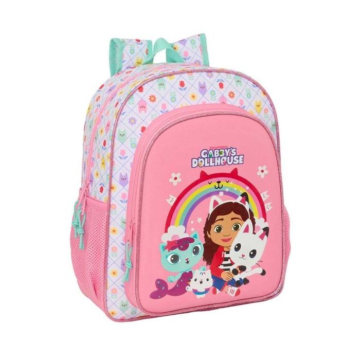 Safta Gabby's Dollhouse Mochila - 15L - Adaptable a Carro - Bolsillo Frontal - Portabotellas - Cremallera con Doble Tirador - As