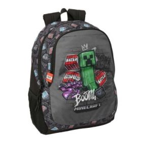 Safta Minecraft Graffiti Mochila - 23L - Adaptable a Carro - Espalda Acolchada - Portabotellas - Cremallera con Doble Tirador -