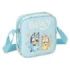 Safta Bluey Ready Bolsito con Bandolera Ajustable - Compacto - Cierre con Cremallera - 16x18x4cm - Color Azul Pastel