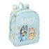 Safta Bluey Ready Mochila Guarderia - 6L - Cremallera - Asa de Mano - Tarjeta de Identificacion Personal - Adaptable a Carrito -