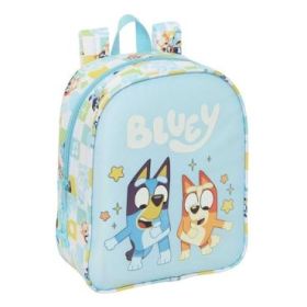 Safta Bluey Ready Mochila Guarderia - 6L - Cremallera - Asa de Mano - Tarjeta de Identificacion Personal - Adaptable a Carrito -