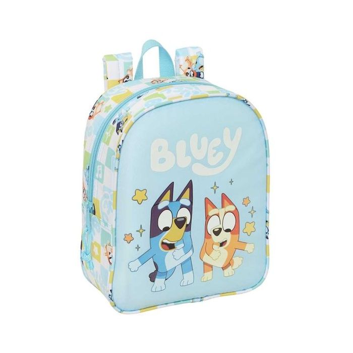 Safta Bluey Ready Mochila Guarderia - 6L - Cremallera - Asa de Mano - Tarjeta de Identificacion Personal - Adaptable a Carrito -