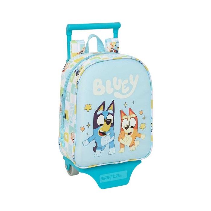 Safta Bluey Ready Mochila con Carro - Extraible - 6L - Tarjeta de Identificacion Personal - Asa de Mano - 22x27x10cm - Color Azu
