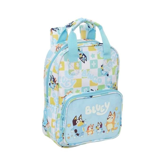 Safta Bluey Ready Mochila Infantil - Tarjeta de Identificacion Personal - Bolsillo Frontal - Hombreras Acolchadas - 20x28x8cm -