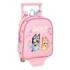Safta Bluey Dance Mochila con Carro - Extraible - 6L - Tarjeta de Identificacion Personal - Asa de Mano - 22x27x10cm - Color Ros