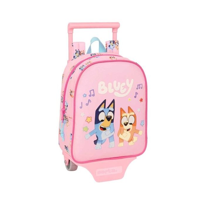 Safta Bluey Dance Mochila con Carro - Extraible - 6L - Tarjeta de Identificacion Personal - Asa de Mano - 22x27x10cm - Color Ros