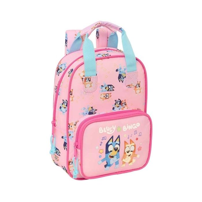 Safta Bluey Dance Mochila Infantil - Tarjeta de Identificacion Personal - Bolsillo Frontal - Hombreras Acolchadas - 20x28x8cm -
