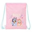 Safta Bluey Dance Saco Plano - Cierre con Cordones - Bolsillo Interior con Cremallera - 26x34x1cm - Color Rosa