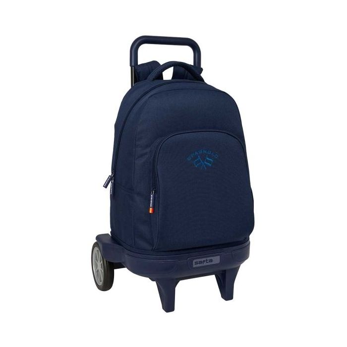 Safta Spagnolo Mochila con Carro - Extraible - 33L - Portabotellas - Tarjeta de Identificacion Personal - Ruedas Antivibracion -