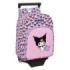 Safta Kuromi Mochila con Carro - Extraible - Portabotellas - Bolsillo Frontal - Asa de Mano - 26x34x11cm - Color Rosa