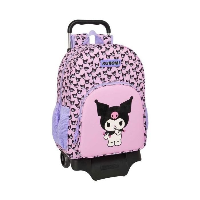 Safta Kuromi Mochila con Carro - Extraible - Portabotellas - Bolsillo Frontal - Cremallera con Doble Tirador - Asa de Mano - 33x