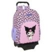 Safta Kuromi Mochila con Carro - Extraible - Portabotellas - Bolsillo Frontal - Cremallera con Doble Tirador - Asa de Mano - 33x