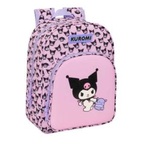 Safta Kuromi Mochila Infantil - Portabotellas - Bolsillo Frontal - Adaptable a Carro - Hombreras Acolchadas - 26x34x11cm - Color