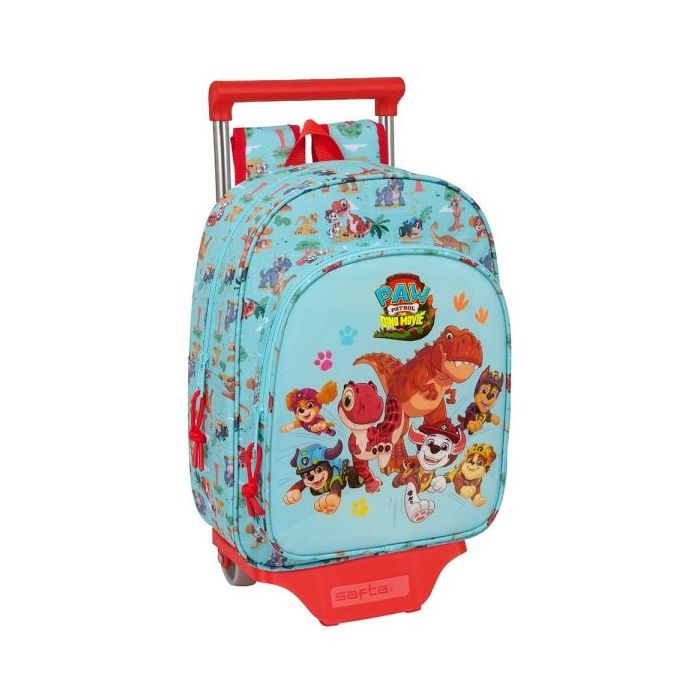 Safta Paw Patrol Dino Rescue Mochila con Carro - Extraible - Portabotellas - Bolsillo Frontal - Asa de Mano - 26x34x11cm - Color