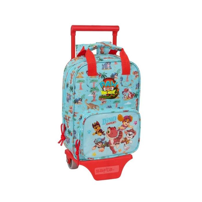 Safta Paw Patrol Dino Rescue Mochila con Carro - Extraible - Tarjeta de Identificacion Personal - Bolsillo Frontal - 20x28x8cm -