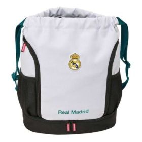 Safta Real Madrid Equipacion 26/27 Saco Mochila - Cremallera Bidireccional - Portabotellas - Hombreras de Cinta Ajustables - Com